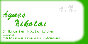 agnes nikolai business card